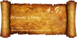 Alexay Ilona névjegykártya